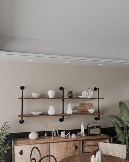 Floating Shelves for Wall Laundry Room Shelves Bookshelf Industrial Pipe Shelving Shelf Real Wood Planks 60 inch Rustic Wall Shelves Hanging Bookshelves Farmhouse Kitchen Bar Shelving