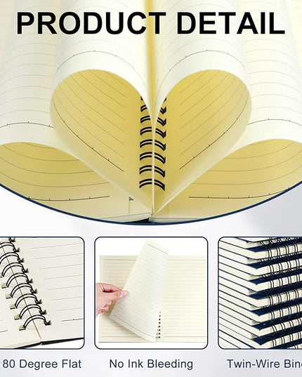 Yahenda Spiral Notebook Bulk A5 Journal Lined 8.3'' x 5.5'' Writing Composition Paper Small Notepad Subject Notebook for Students Office Business Back to School Supplies(Deep Blue,54 Pcs)
