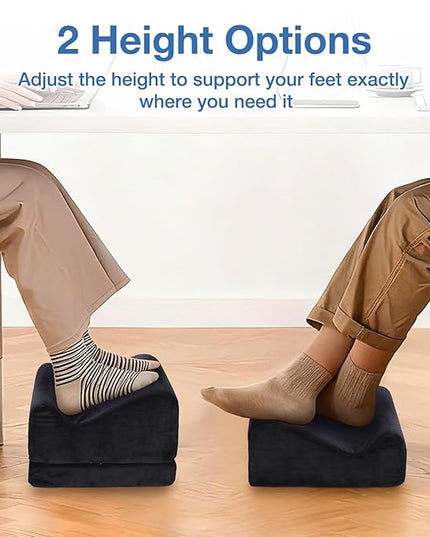 Ergonomic Foot Rest for Under Desk at Work, Multi-Angle Adjustable Height Under Desk Footrest for Office Gaming Chair, High-Density Foam Footstool Leg Elevation Pillow for Back Hip Knee Pain Relief