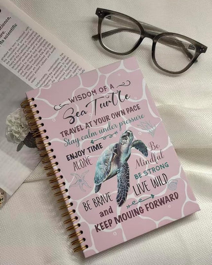 Cute Notebooks Journal For Women - Sea Turtle Dairy Funny Hardcover College Ruled Lined,5.8"X8.3",Pretty Spiral Meeting Notebook,Gifts For Sea Turtles Lover Men Friends On Birthday Christmas Mothers Day (Fuchsia)