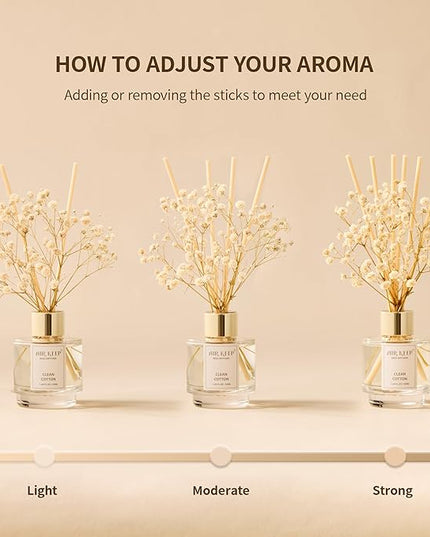 Airkeep Reed Diffuser Set of 3, Coconut Pineapple Lemon Eucalyptus Cranberry Apple Oil Reed Diffusers for Bedroom Living Room Office Aromatherapy Oil Reed Diffuser for Gift 50ml x 3
