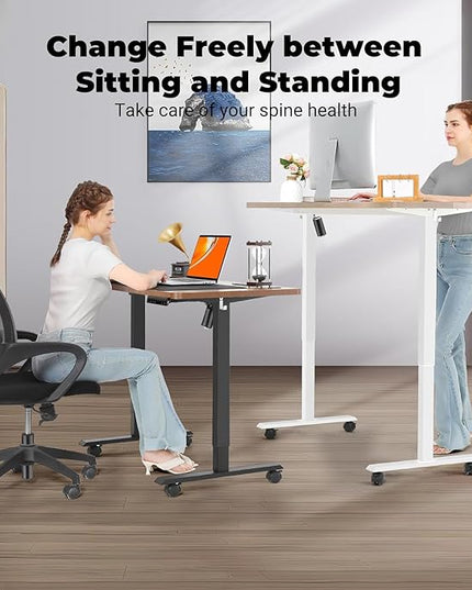 Electric Standing Desk Frame,Compatible Desktop Size 43″-72″ and 187 lbs Weight,Memory Controller Height Adjustable Frame,White Frame Only