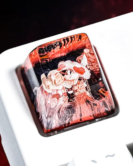 Kohaku Koi Artisan Keycap Red Sea Coral Reef R1 SA Profile Custom Keycaps 1U ESC Handmade Gaming Resin Key Cap Cherry MX Switch Compatible Mechanical Keyboard Koi Lover Gift