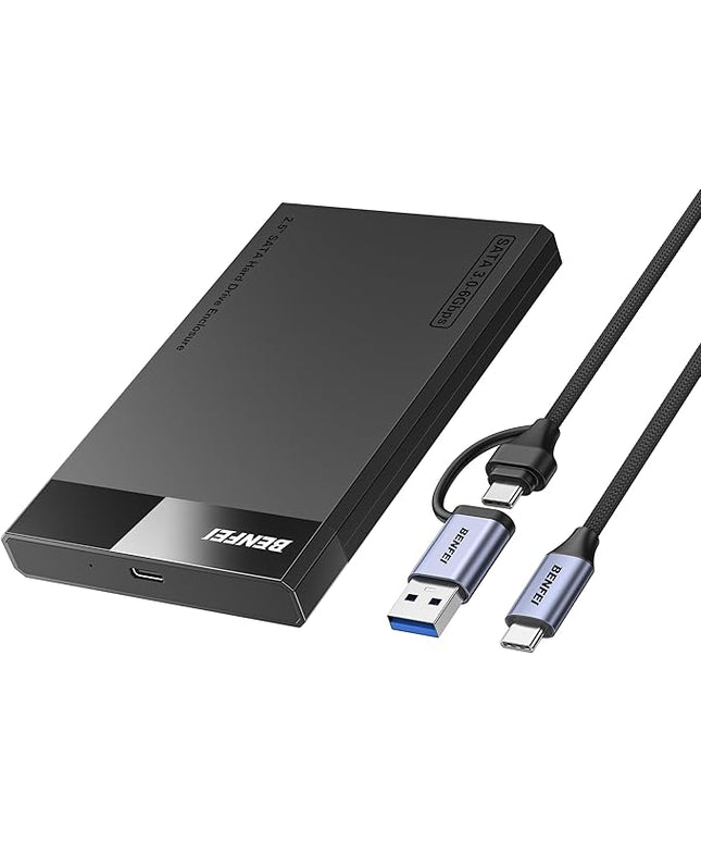 BENFEI 2.5 Inch SATA to USB Tool Free External Hard Drive Enclosure (6Gbps, Optimized for SSD, Support UASP SATA III)