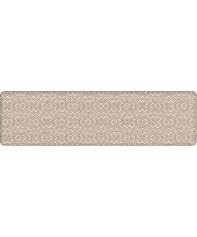 NewLife by GelPro Anti-Fatigue Designer Comfort Kitchen Floor Mat, 30x108" , Trellis Khaki Stain Resistant Surface with 3/4” Thick Ergo-foam Core for Health and Wellness