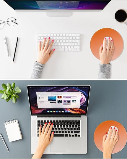 ITNRSIIET Mouse Pad Non-Slip Rubber Base Smooth Surface Stitched Edges Waterproof Durable Compatible with All Mice for Office & Gaming, Desk Accessory, Diameter 8.7 inch, Sunset Gradient