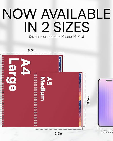 Ensight 2026 Appointment Book and Planner 8.5" x 11" Large Hourly Weekly Daily Schedule Book with Tabs, 15 Minute Time Slots, Maroon Calendar Organizer Jan 2026–Dec 2026 Appointment Planner - Maroon