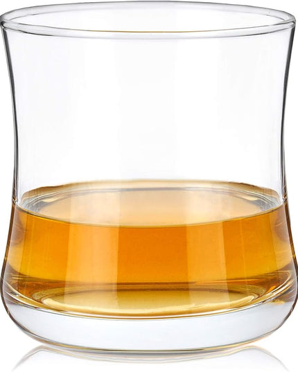 True Bourbon Glass, Whiskey Glasses, Clear Tumbler for Old Fashioned, Scotch, Vodka, Tequila, Brandy, Rum, Gin, Home Bar Glassware, 10 oz Set of 4