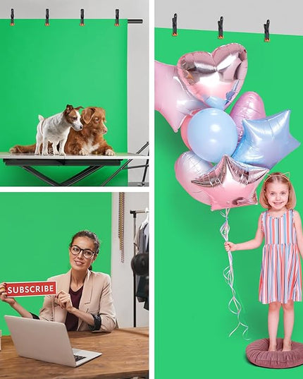 Green Screen Backdrop Kit with Stand, 8x5.3ft Portable GreenScreen Background Stand for Streaming Video and Photography Shoots