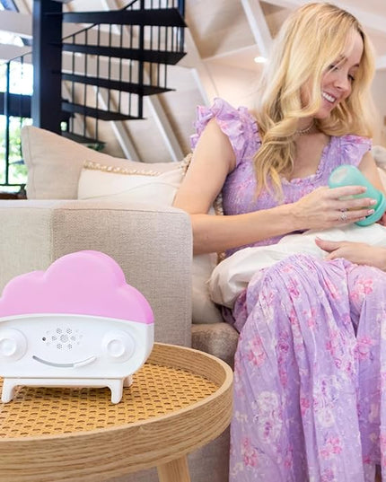 Happiest Baby SNOObie Smart White Noise Machine - Portable Baby Sound Machine with Night Light - 12 Soothing Sounds for Sleep Training, White