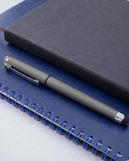 MiSiBao 0.7mm Black Ink Gel Ink Rollerball Pens 2 in 1 Medium Point Pens with Stylus Work Pen Smooth Writing for Office Black gel pen (Dark Grey-18pack)
