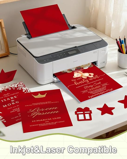 120 Sheets Cardstock 8.5x11, 65lb Dark Red Card Stock, Red Construction Paper, 180gsm Thick Printer Paper for Printing, Painting, Card Making, Kids School Supplies,Party Decorations