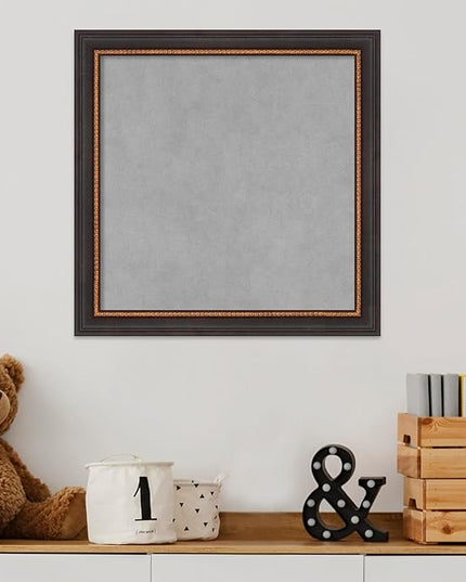Amanti Art Black Framed Magnetic Board 19x19 Small Vision Board for use with Magnets, 100% Metal Sheet to Display Items as Office Decor or for Home Organization in mudroom, Kitchen or Kids Room