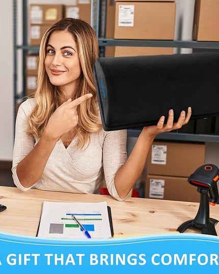 StepLively Foot Rest for Under Desk at Work, Comfortable Foot Stool with 2 Adjustable Heights, Footrest with Washable Cover, for Back & Hip Pain Relief, Suitable for Office, Home, Car, Black, X-Large