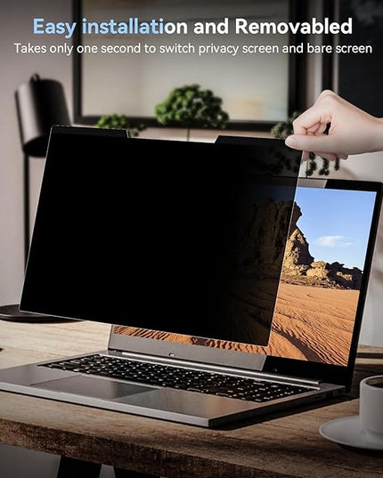 Mamol Magnetic Laptop Privacy Screen 14 inch ,16:9 Aspect Removable Anti Glare Protector Blue Light Privacy Screen Filter,Filter Shield Compatible with HP/Dell/Acer/Asus/Samsung/Lenovo/Thinkpad Envy