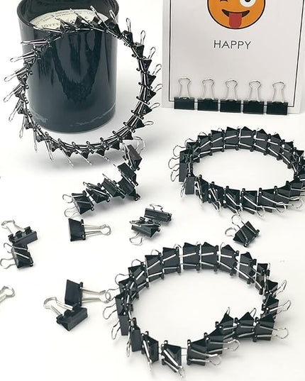 OWLKELA 220 PCS Mini Binder Clips 0.6 Inch, Metal Paper Clip Bulk, Small Black Clips for Home, School and Office Supplies