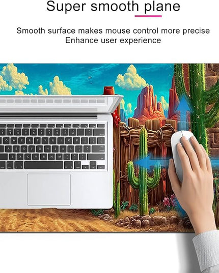 Mouse Pad Gaming Mousepad 31.5 x 11.8 Inch Western Desert Gate Artwork Diatomite Large Keyboard Desktop Mat XL Mouse Pad for Home and Office Desk Accessories