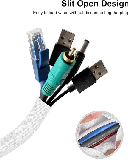 Secbolt Cord Protectors from Pets No Chew, 10ft - 1 inch Ultra Durable Cord Covers for Pets, Bite-Resistant Cable and Wire Protector for Cats, Dogs, Rabbits - White