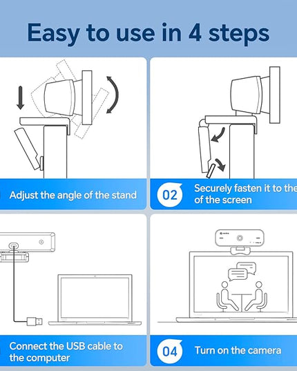 N newline 4K Webcam for PC, 4K UHD USB Webcam with Microphone, New Upgraded Auto Focus, Low Distortion, Privacy Cover, PC Camera for Zoom, Skype, Teams, Laptop, Conferencing, Calling, NewEye 60s