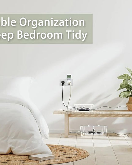 2PC Cable Management Box with Lock,Acrylic,Cable Organizer Box & Power Strip Cover, Wire Organizer for Surge Protector Power Strip,TV Computer,Cable Wires of Home,Office,Child and Pet Proof