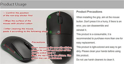 Grip Tape for Lamzu Maya X - Anti-Slip,Enhanced Control, Sweat Resistance,Improves FPS Gaming Grip & Mouse Protection [Pre-Cut] Black Thin 0.3mm