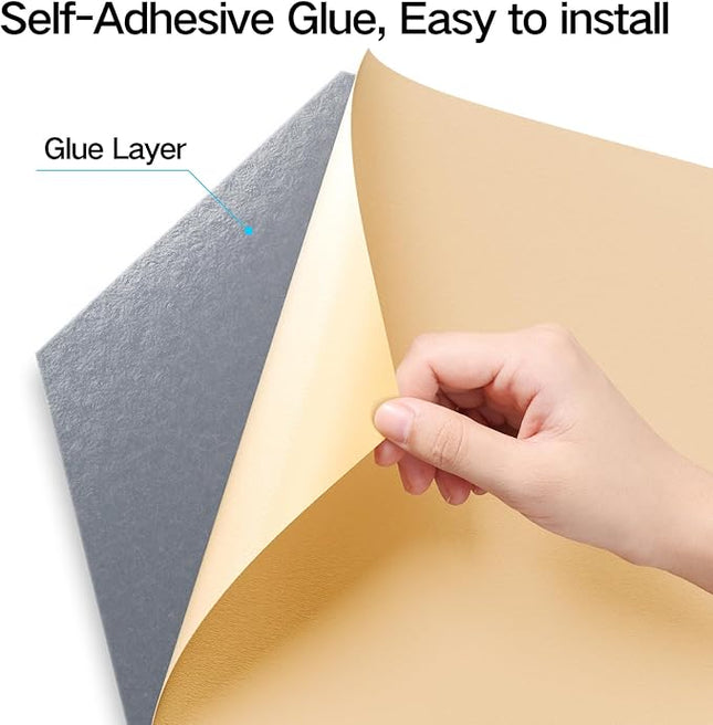 22 Pack Self-Adhesive Acoustic Panels 12" X 10" X 0.4" - Sound Proof Foam Panels with High Density, Y-Lined Design, Flame Resistant, Absorb Noise and Eliminate Echoes(Smoky Gray)