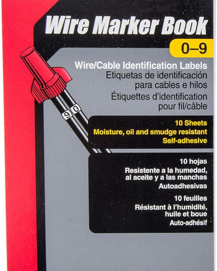 Gardner Bender 42-027 Pocket Wire Marker Booklet, Identification Pack Includes: Numbers 0-9
