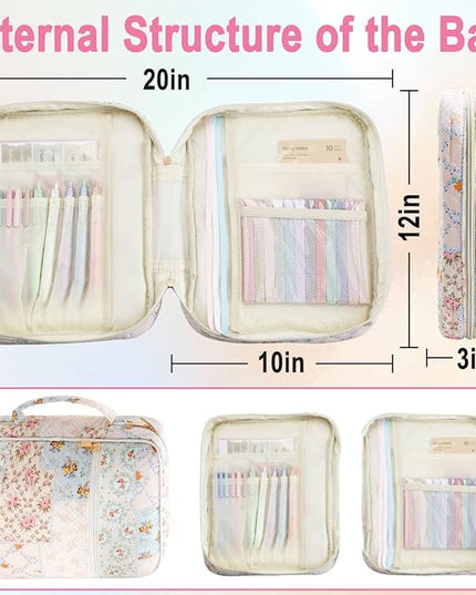 Lestp Bible Cover Case Study Supplies for Women Gifts Large Bible Cover with Highlighters Pens Tabs Cute Quilted Carrying Case Christian Journal Kit Accessories Christian Gifts Sticky Notes A