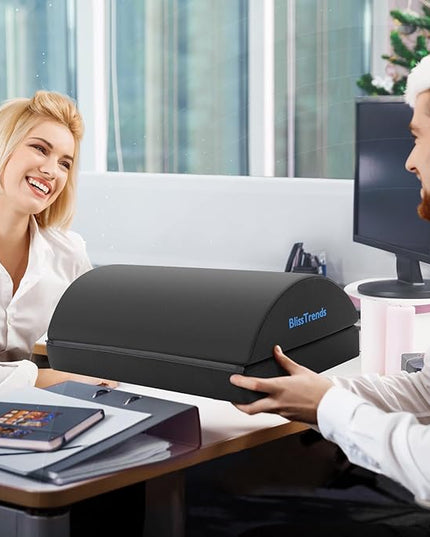 BlissTrends Foot Rest for Under Desk at Work-Versatile Foot Stool with Washable Cover-Comfortable Footrest with 2 Adjustable Heights for Car,Home and Office to Relieve Back,Lumbar,Knee Pain-Gray