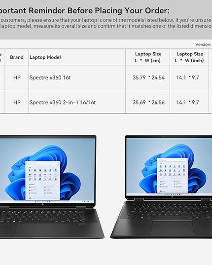 Smatree 16 inch Laptop Sleeve for HP OmniBook X Flip Next Gen AI 16, for HP OmniBook 7 Flip 2-in-1 Laptop Next Gen AI PC, for Spectre x360 16t-f2000/f2047nr/f2097nr, Case with Accessory Pocket (E619)