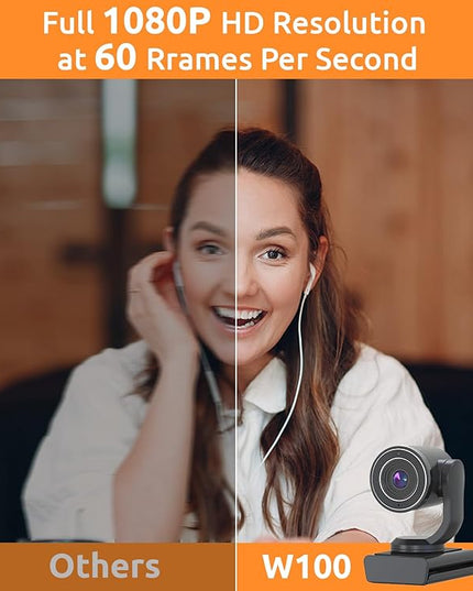 TOUCAN 1080P Webcam with Microphone,FHD Streaming Camera with 1080P/60fps,Privacy Protection Plug Play Ultra Compact Web Cam w/ 89°View for Computer/Meeting/Online Classes/Zoom/YouTube