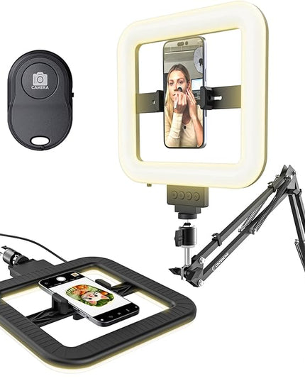 12'' Selfie Ring Light with Clamp Stand for Video Recording, Live Streaming(YouTube, Instagram, TIK Tok), Compatible with Phones, Cameras and Webcams