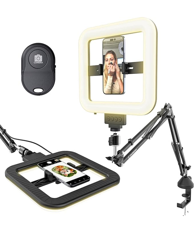 12'' Selfie Ring Light with Clamp Stand for Video Recording, Live Streaming(YouTube, Instagram, TIK Tok), Compatible with Phones, Cameras and Webcams