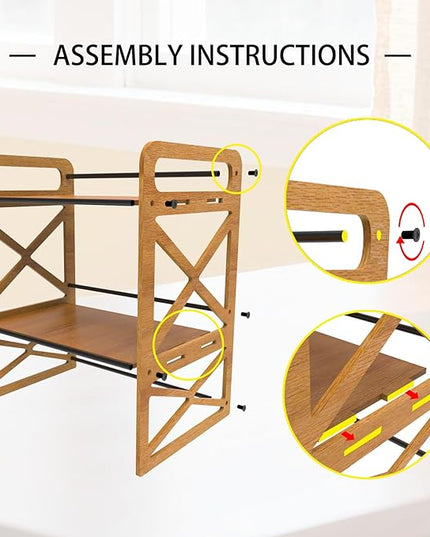 OYEFLY Wood Office Desk Shelf Organizer (Wood)