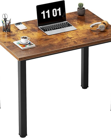 Need Small Computer Desk 31.5 inches Sturdy Writing Desk for Small Spaces, Teens Study Table Laptop Desk, Rustic Brown AC3-8040-FB