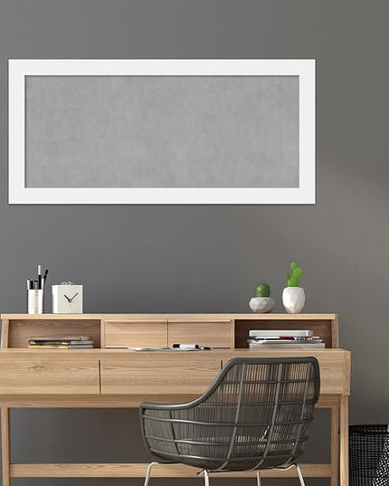 Amanti Art White Framed Magnetic Board 25x53 Oversize Vision Board for use with Magnets, 100% Metal Sheet to Display Items as Office Decor or for Home Organization in mudroom, Kitchen or Kids Room