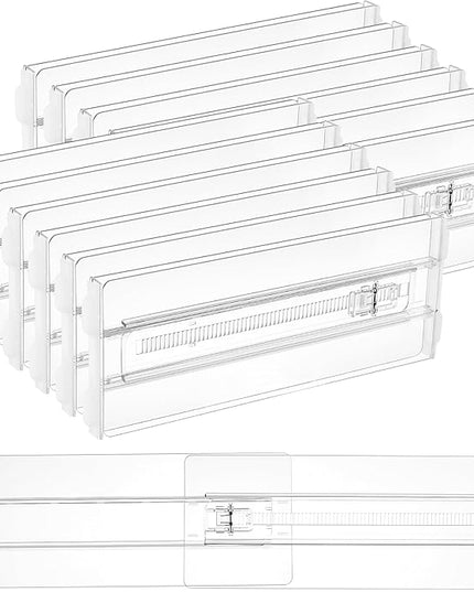 Vtopmart 12 Pack Drawer Dividers for Clothes, 4" High 10.2"-16.5" Adjustable Expandable Dresser Drawer Organizer, Clear Plastic Separators for Dresser, Baby Clothing, Underwear, Cosmetic, Toiletries
