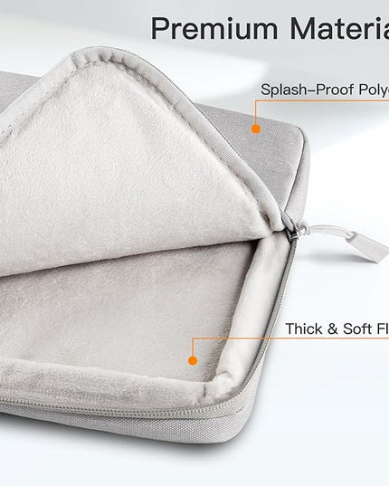 JETech Laptop Sleeve for 13-14Inch MacBook Air/Pro (M5/M4/M3/M2/M1) 2020-2025, 13-13.6 Inch Notebook, Waterproof Shock Resistant Bag Case with Accessory Pocket (Light Grey)