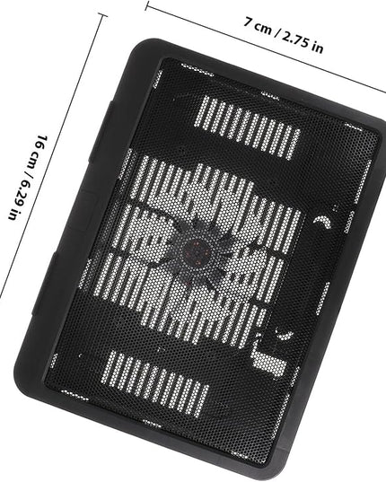 HOMSFOU Silent Laptop Cooling Fan Pad with Anti-Slip Plastic Bracket, Notebook Cooler Stand for Desk Use, Black Laptop Riser Holder Compatible with Tablets and Computers