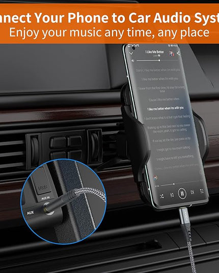 JXMOX USB C to 3.5mm Audio Aux Jack Cable (4ft), Type C to 3.5mm Headphone Car Stereo Cord Compatible with iPhone 17 16 15 Pro Max Air, Samsung Galaxy S25 S24 S23 S22 S21 Note 20, Pixel 9 8, iPad Pro