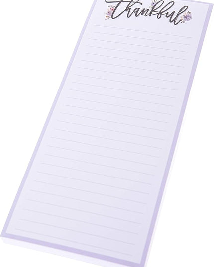 Graphique Magnetic Notepad, Religious – 100 Sheets, 4” x 9.25” x .5” – Front Says, “Thankful”, Sticks to Any Magnetic Surface, Perfect for Shopping and Grocery Lists, Makes a Great Gift (MP1345)