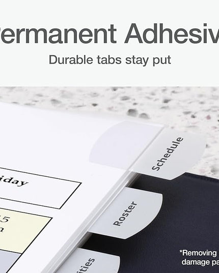 Redi-Tag Products - Redi-Tag - Laser Printable Index Tabs, 1 1/8 in, White, 100/Pack - Sold As 1 Pack - Create permanent professional-quality indexes. - Sturdy plastic self-adhesive tabs attach to any page. - Templates compatible with Windows version o...