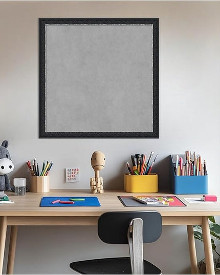 Amanti Art Black Framed Magnetic Board 22x22 Medium Vision Board for use with Magnets, 100% Metal Sheet to Display Items as Office Decor or for Home Organization in mudroom, Kitchen or Kids Room