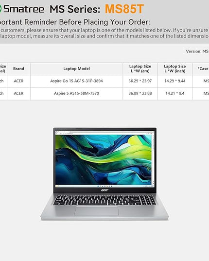 Smatree MS85T Hard EVA Protective Sleeve Case with Stand Compatible for 15.6 inch Acer Aspire Go 15, for 15.6 inch Acer Aspire 5 A515-58M-7570, for 16inch Swift Edge 16 Laptop, Green