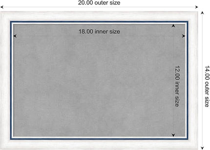 Amanti Art White Framed Magnetic Board 14x20 Small Vision Board for use with Magnets, 100% Metal Sheet to Display Items as Office Decor or for Home Organization in mudroom, Kitchen or Kids Room