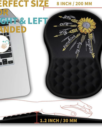 Hokafenle Ergonomic Mouse Pad Wrist Support with Massage Design, Wrist Rest Pain Relief Mousepad with Memory Foam&Non-Slip PU Base, Mouse Pads for Wireless Mouse & Desk (12x8 inch,Inspirational)