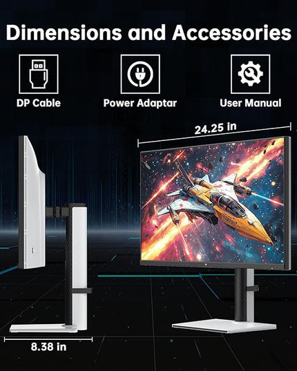 KTC 27 Inch White Gaming Monitor 300Hz/320Hz, QHD 1440P Fast IPS Computer Monitor with Adaptive FreeSync, HDR400, Height/Pivot/Swivel/Tilt Adjustable, DP&HDMI, H27E6