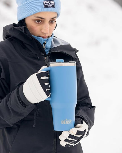 Beast 42 oz Tumbler Stainless Steel Vacuum Insulated Coffee Ice Cup Double Wall Travel Flask (Stormy Sky Blue)