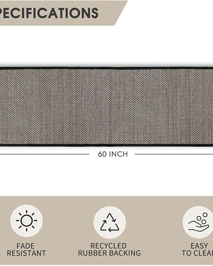 Artoid Mode Washable Non Skid Kitchen Rugs and Mats Doormat, Absorbent Door Mat Rugs for Kitchen Floor Front of Sink Hallway Black 17x60 Inch