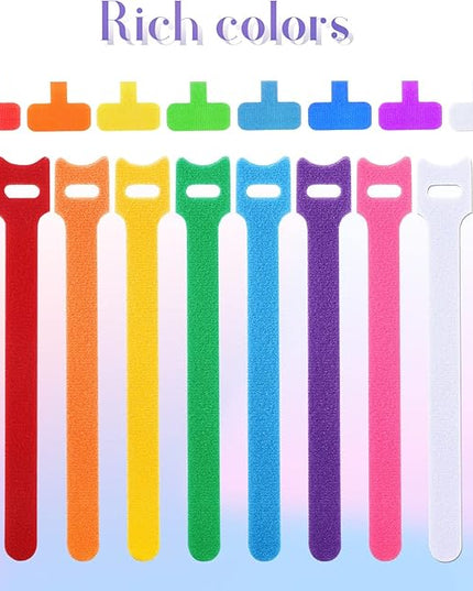 TaoBary 48 Pcs Cord Labels Electronics & Reusable Cable Ties for Charging Cords Organizer, 24 Labels Tags 24 Fastening Ties for Management Home Supplies Office Desk